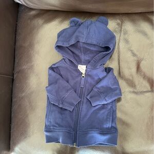 Hanna Andersson bear ear zip navy blue hoodie